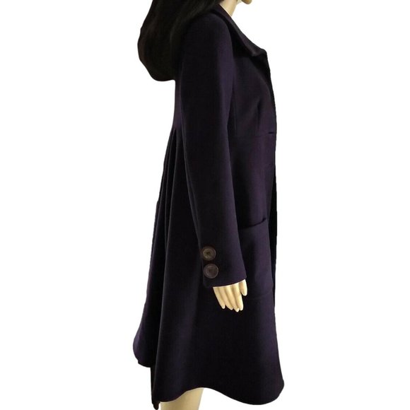 Salvatore Ferragamo Royal Plum Principessa Peacoat Swing Coat - Picture 10 of 14